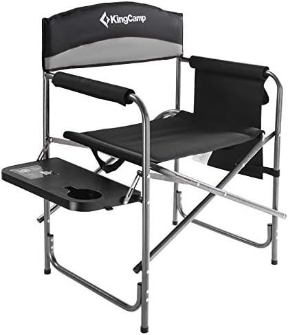KingCamp Heavy Duty Camping Folding Director Chair Oversize Padded Seat with Side Table and Side ... | Amazon (US)