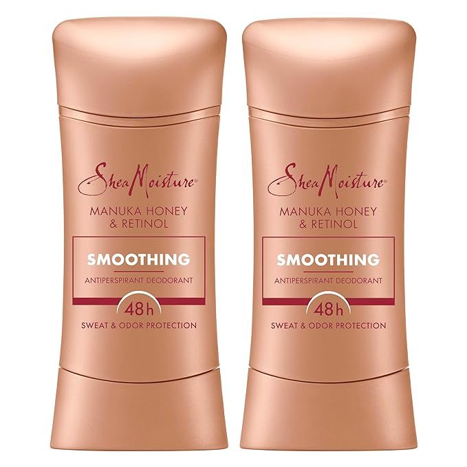SheaMoisture Antiperspirant Deodorant Stick Smoothing Manuka Honey & Retinol (Pack of 2) for 48HR... | Amazon (US)