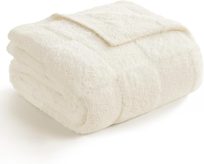 Snuggle Sac Checkered Throw Blanket Faux Fur Microfiber Blankets for Couch,Cozy Soft Warm Blanket... | Amazon (US)