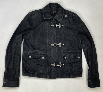 VTG Polo Jeans Ralph Lauren Fireman's Clasp Denim Jean Jacket Women Small Black | eBay US