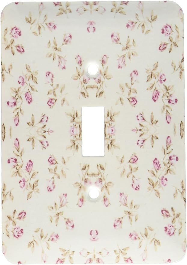 3dRose lsp_174380_1 Image of Tiny Pink Floral Repeat in Shabby Chic Style Light Switch Cover | Amazon (US)