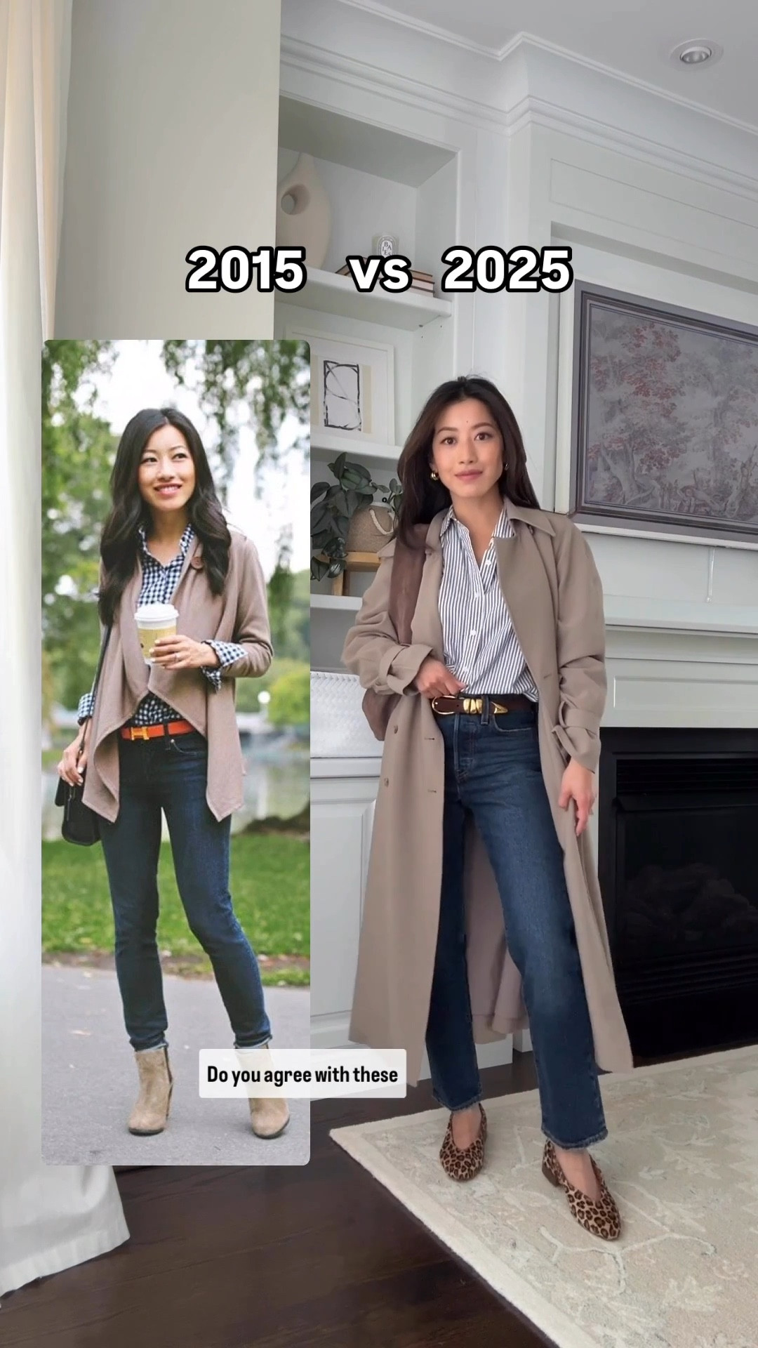 Updating one of my most popular outfits from over 10 years ago!

Today’s look:

Intro outfit: Everlane tee Xs (sized up) and Varley petite friendly joggers xxs 

• Levi's wedgie straight jeans in "indifferent indigo-dark wash" wash 25 x 26 - these are slim so I sized up for a little more room. 

Lifting in the rear and two lengths - the shorter length on me is great for many types of shoes! 

For spring I also love these same jeans in the lighter Fully Baked wash and In the Clouds white color.

• Madewell triple metal keeper belt xxs older color 

• Madewell Dimes kitten heel  boots 5.5 runs a little narrow, jCrew their sister brand makes a similar boot

• Everlane silky cotton stripe shirt is a longtime closet staple since it’s a little lighter weight than a regular button up shirt. I also have this in solid colors. I’m in xxs

• Oak + Fort trench xxs, runs big and long but I like the look and wear it cinched tight w/ the back belt tie. Use JEANTRENCH for 20% off

• Etsy suede hobo bag in Corteccia color, medium size . Perfect slouch, very comfy over the shoulder. Use JEANHOBOBAGS30 for a discount

• Sezane Matilda balletina flats with a slight stacked heel- really love, but I wear with heel lifts so that the sides don’t rub at my ankles. 

Petite friendly, millennial outfits, spring 

#LTKStyleTip #LTKPetite #LTKWorkwear