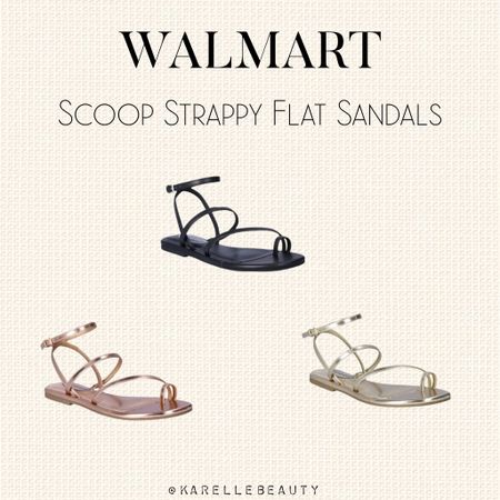 Walmart Scoop Strappy Flat Sandals. 

#LTKSeasonal #LTKshoecrush #LTKfindsunder50