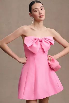 Mac Duggal Strapless A-Line Bow Mini Dress | Anthropologie (US)