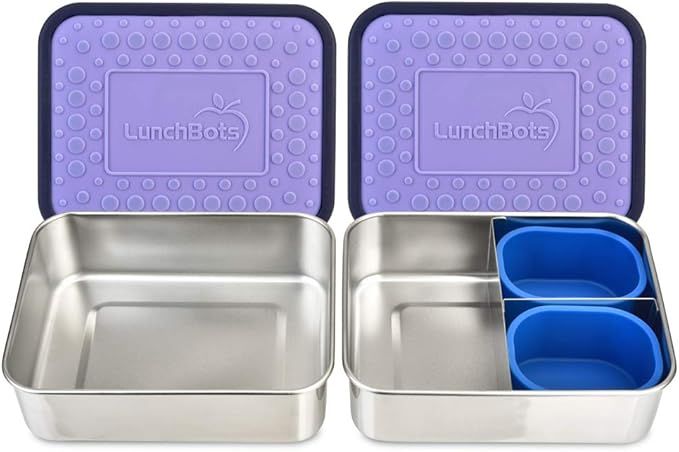 LunchBots Lite Bento Box Lunch Bundle – Includes Two Bento Boxes - One Section and Three Sectio... | Amazon (US)