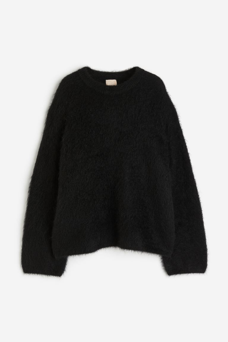 Oversized mohair-blend jumper - Black - Ladies | H&M GB | H&M (UK, MY, IN, SG, PH, TW, HK)