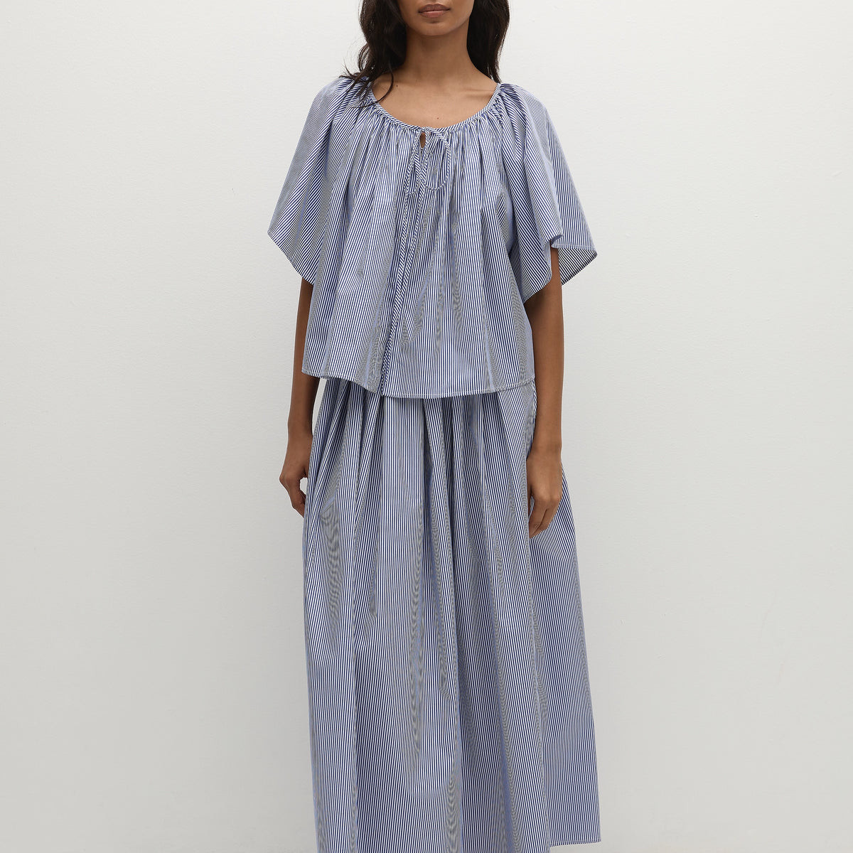 Astrid Skirt Helle Stripe Vintage Navy | Faithfull (AU)