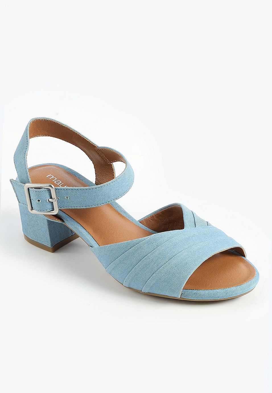 SuperCush Denim Twisted Block Heel | Maurices