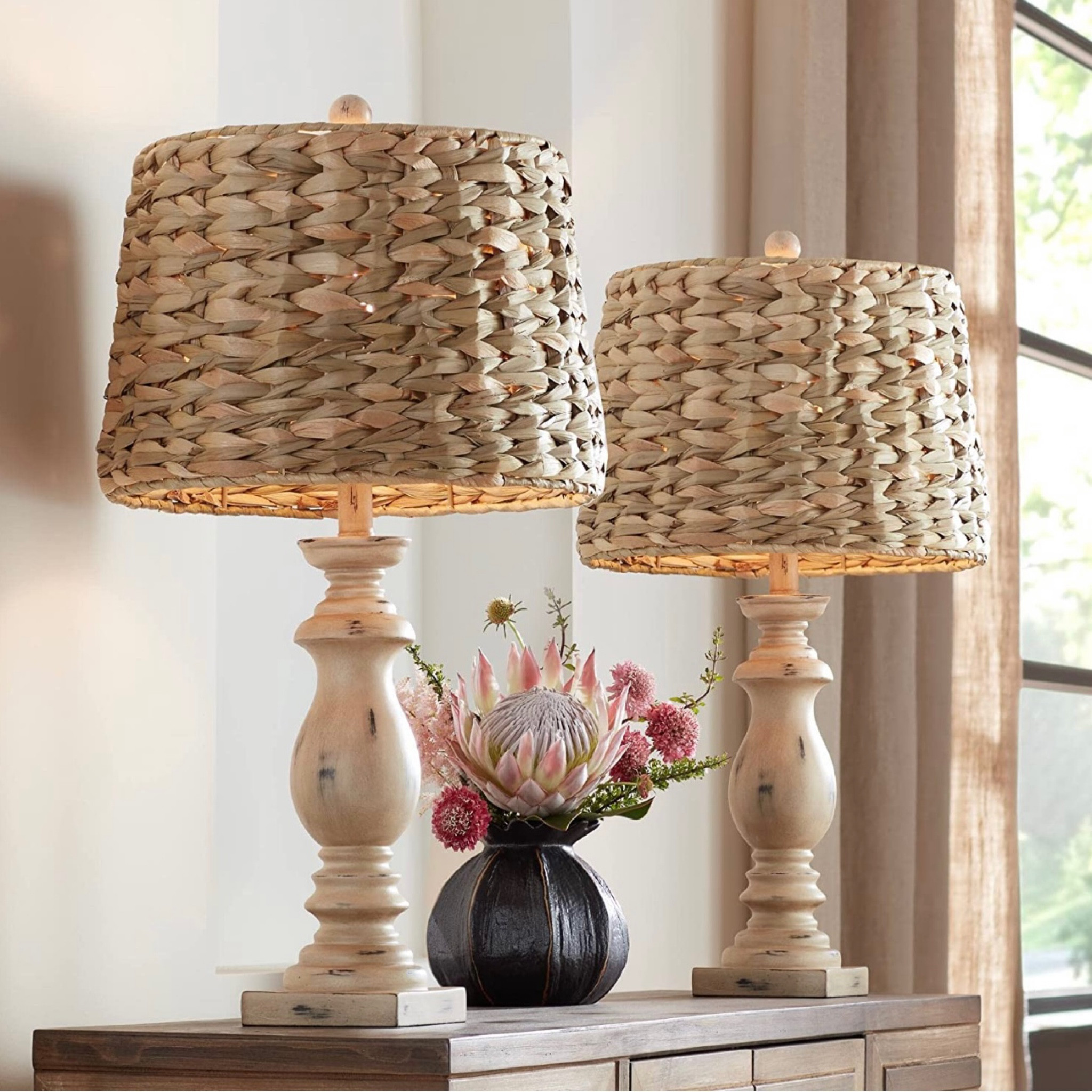 Love these table lamps with the sea grass woven shades.

Such a great price for a pair of lamps!

#bedsidelamps #tablelamps #wovenlamps 

#LTKhome #LTKstyletip