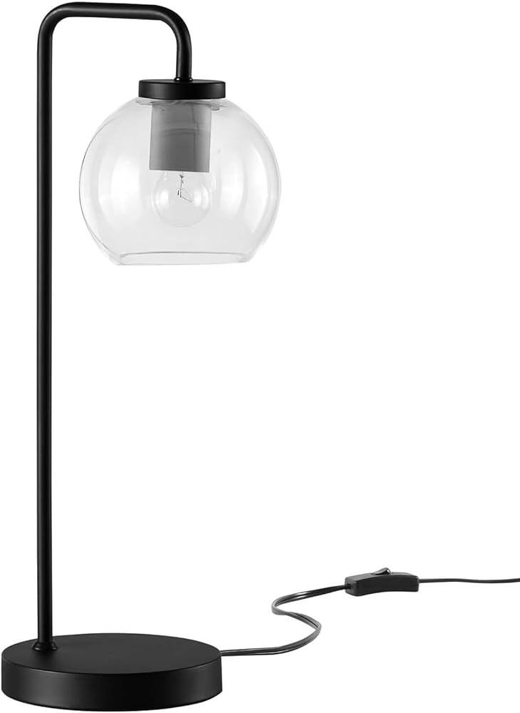 Modway Silo Glass Globe Glass and Metal Table Lamp in Black | Amazon (US)