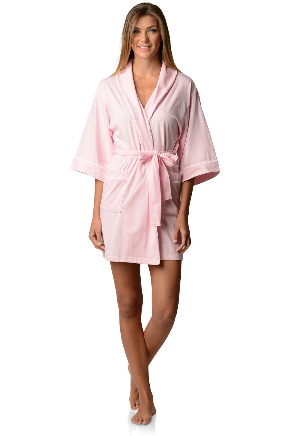 Casual Nights Womens Jersey Kimono Short Robe - Walmart.com | Walmart (US)