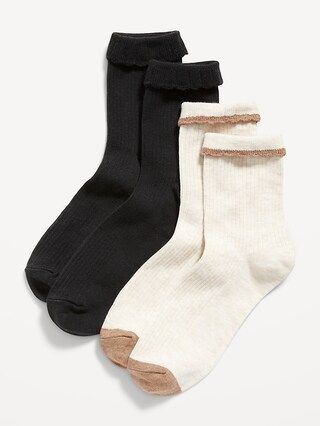 Scalloped Rib-Knit Socks 2-Pack for Women | Old Navy (US)