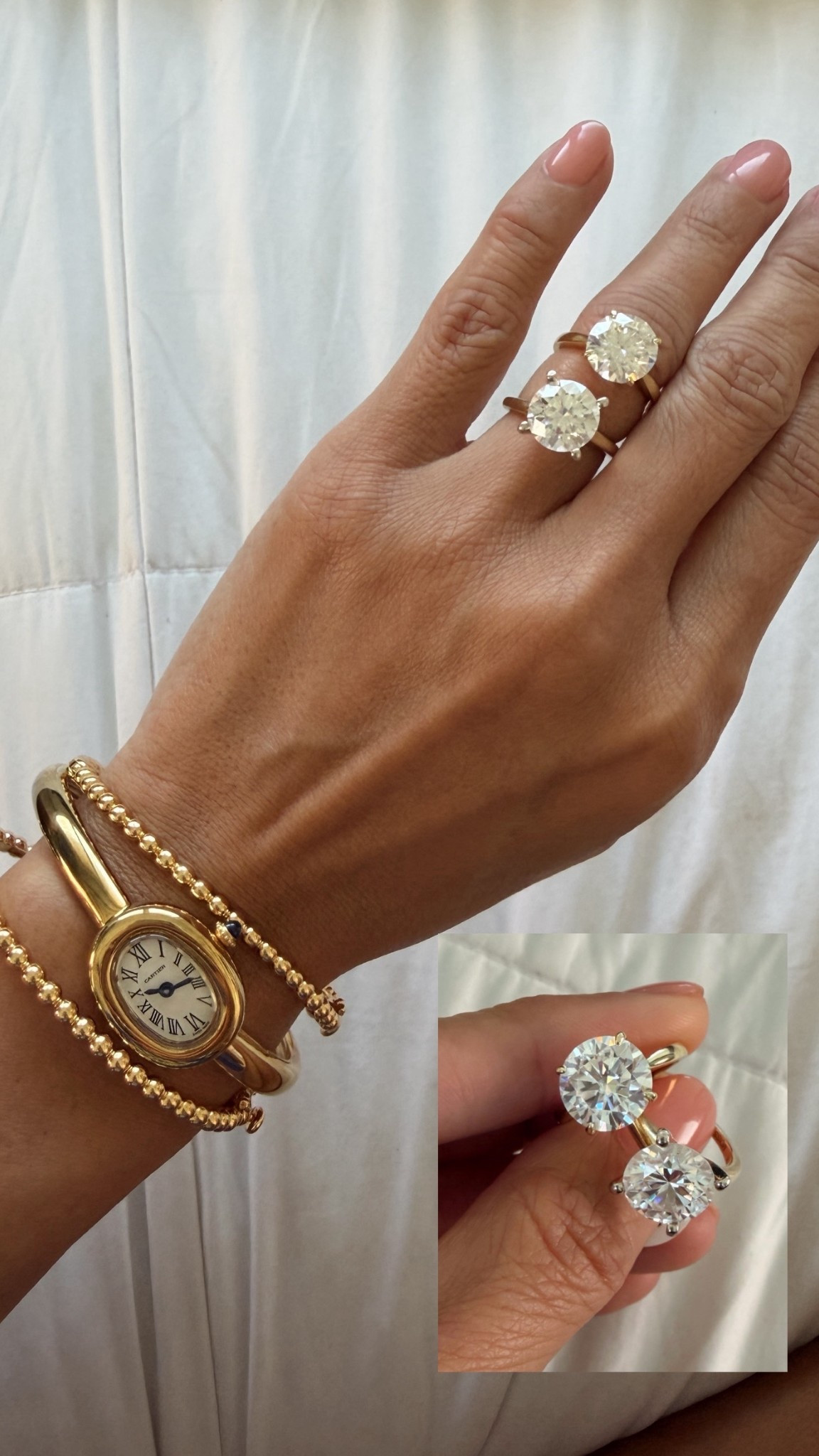 Found the most perfect travel ring, same size as my ring. Most gorgeous quality! Van cleef bangles, Cartier watch.

#LTKPetite #LTKmomlife #LTKValentine