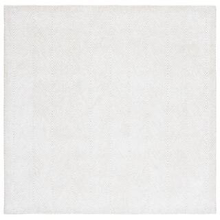 SAFAVIEH Soho Ivory/Beige 4 ft. x 4 ft. Solid Color Chevron Square Area Rug SOH175A-4SQ - The Hom... | The Home Depot