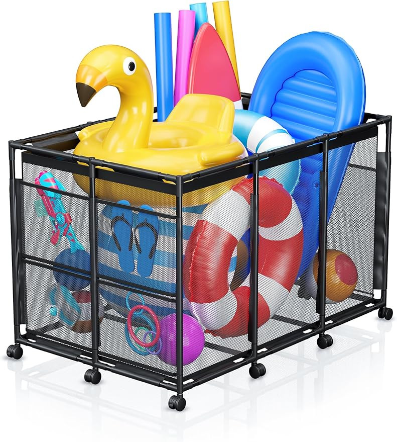 Amazon.com: Kompoll Pool Float Storage - Rolling Mesh Pool Storage Bin for Noodles, Goggles, Floa... | Amazon (US)