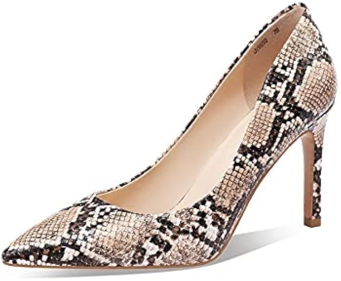 Jimishow Women Snakeskin Heels Stiletto Heeled Python Print Pumps Pointed Toe Slip On Sexy Lady D... | Amazon (US)