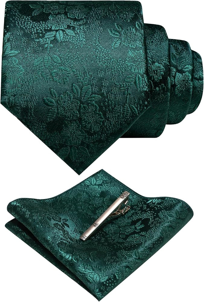 Floral Necktie and Pocket Square Tie Clip Sets for Men | Amazon (US)
