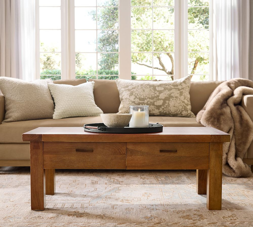 Reed Rectangular Grand Coffee Table (48") | Pottery Barn (US)