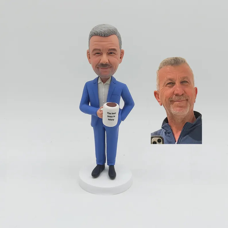 Custom Boss Bobblehead from Photo with Suit and Coffee MugGift for Retirement BirthdayOffice Desk | Etsy (Global)