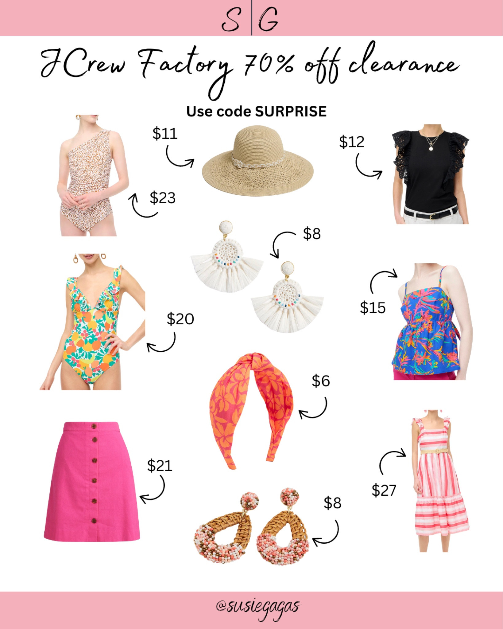 70% off clearance at JCrew factory on summer pieces! 

#LTKunder50 #LTKsalealert #LTKSeasonal