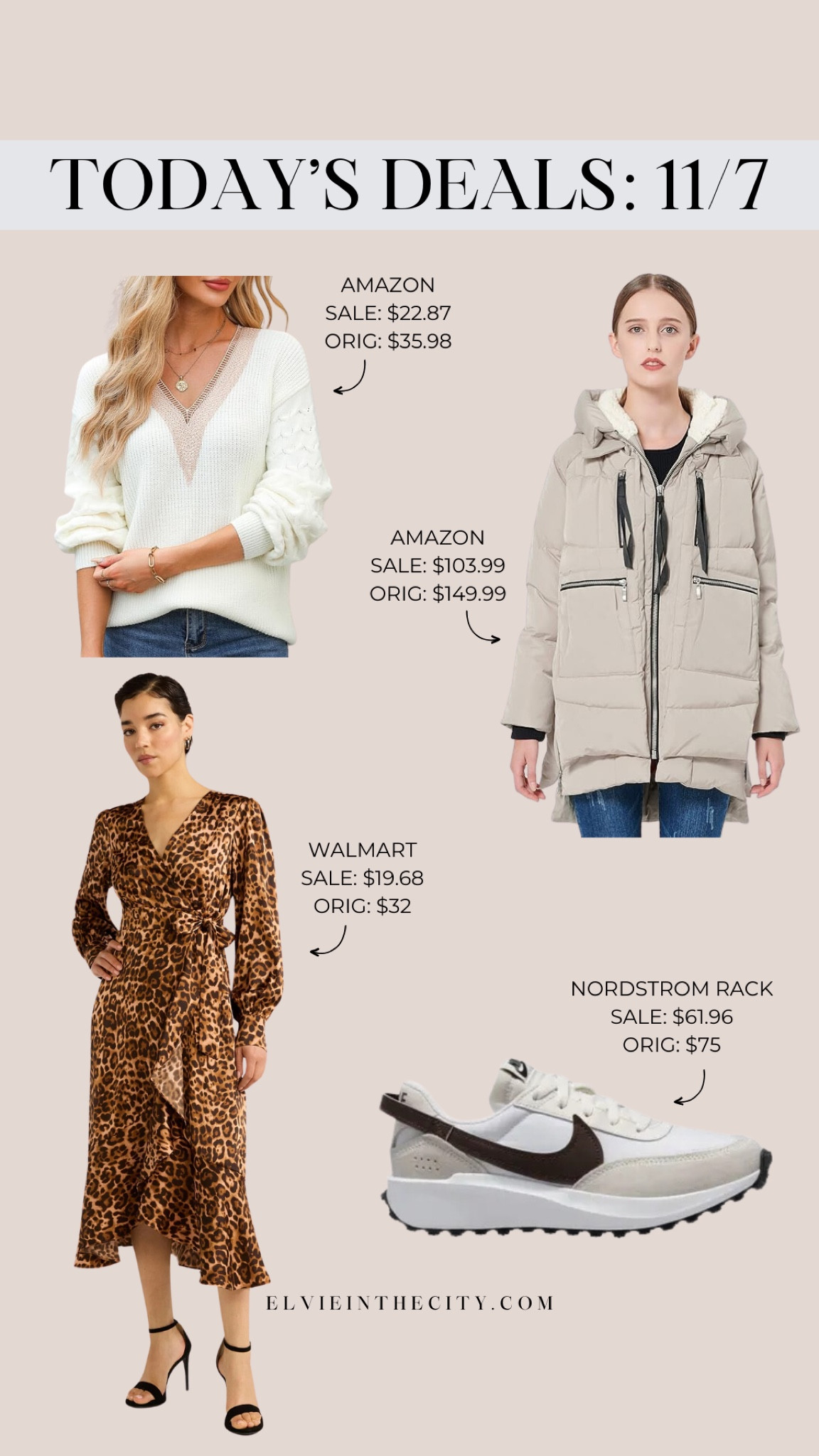 Today’s deals include a v-neck pullover from Amazon (click the coupon for the full savings), a down jacket from Amazon (click the coupon on this one as well), a wrap dress from Walmart, and Nike Waffle Debut sneakers from Nordstrom.

Ootd, fall outfit, fall top, winter coat, Christmas party dress, holiday dress, fashion over 40

#LTKStyleTip #LTKFindsUnder50 #LTKSaleAlert