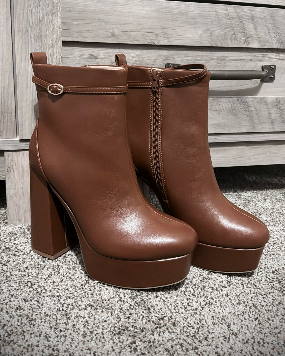 Walmart find platform booties | available in two colors | so comfortable | only $30! 

#heels #booties #platformboots #bootseason #looksforless 

#LTKshoecrush #LTKfindsunder50 #LTKsalealert