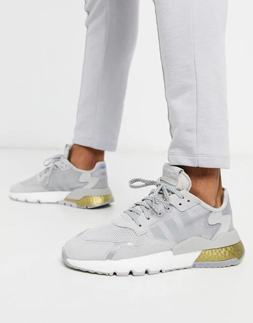 adidas Originals Nite Jogger sneakers in silver | ASOS (Global)