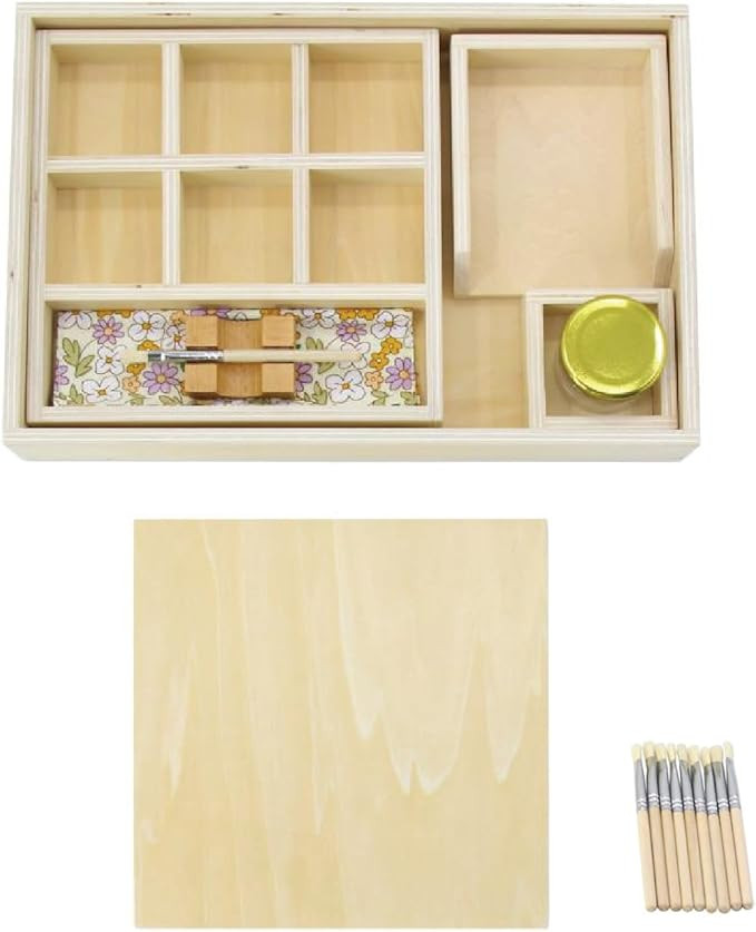 Kiddison Gluing Activity Montessori Glue Box with Jar & 10Brushes Montessori Toys | Amazon (US)