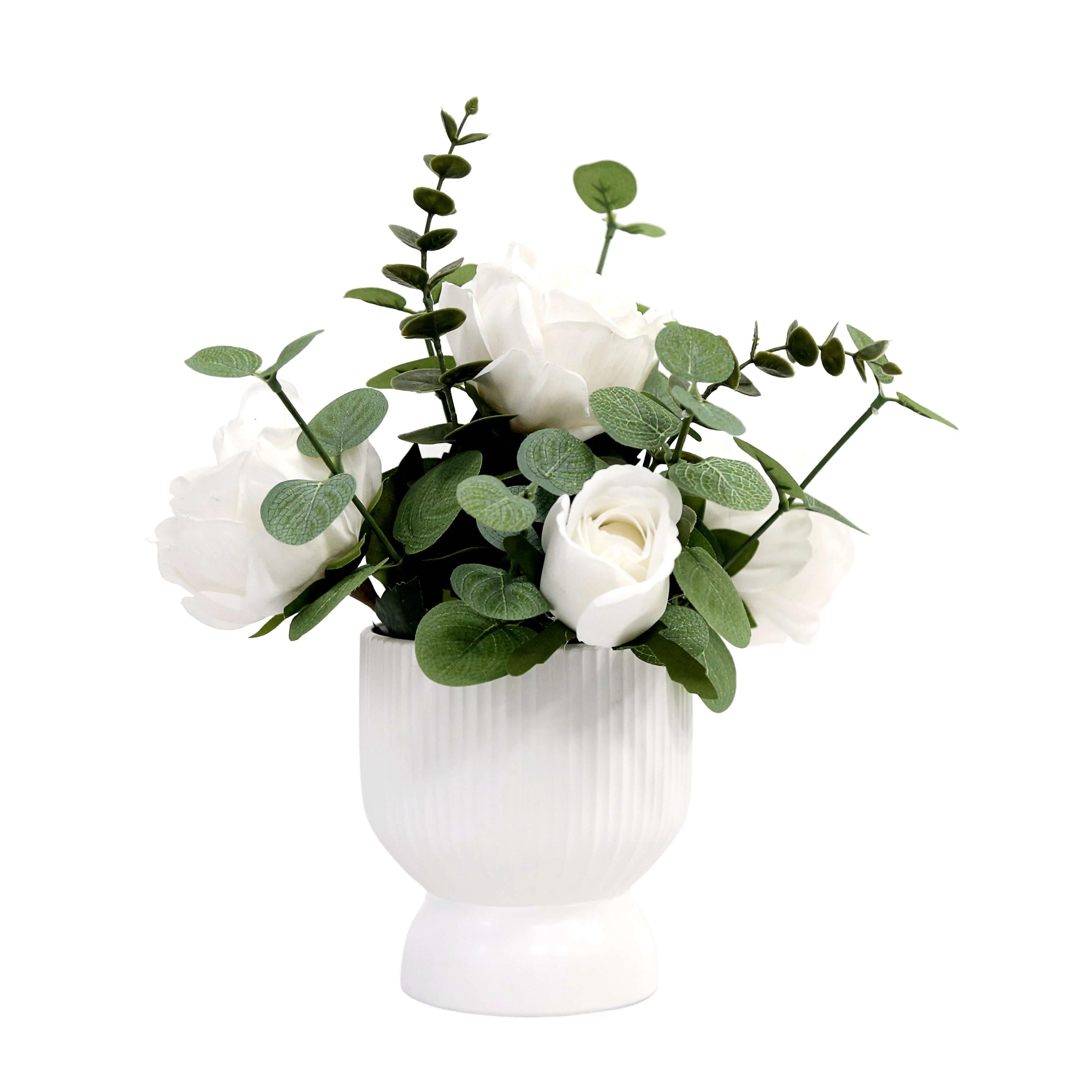 Faux Peonies in White Vase, 11.5", by My Texas House | Walmart (US)