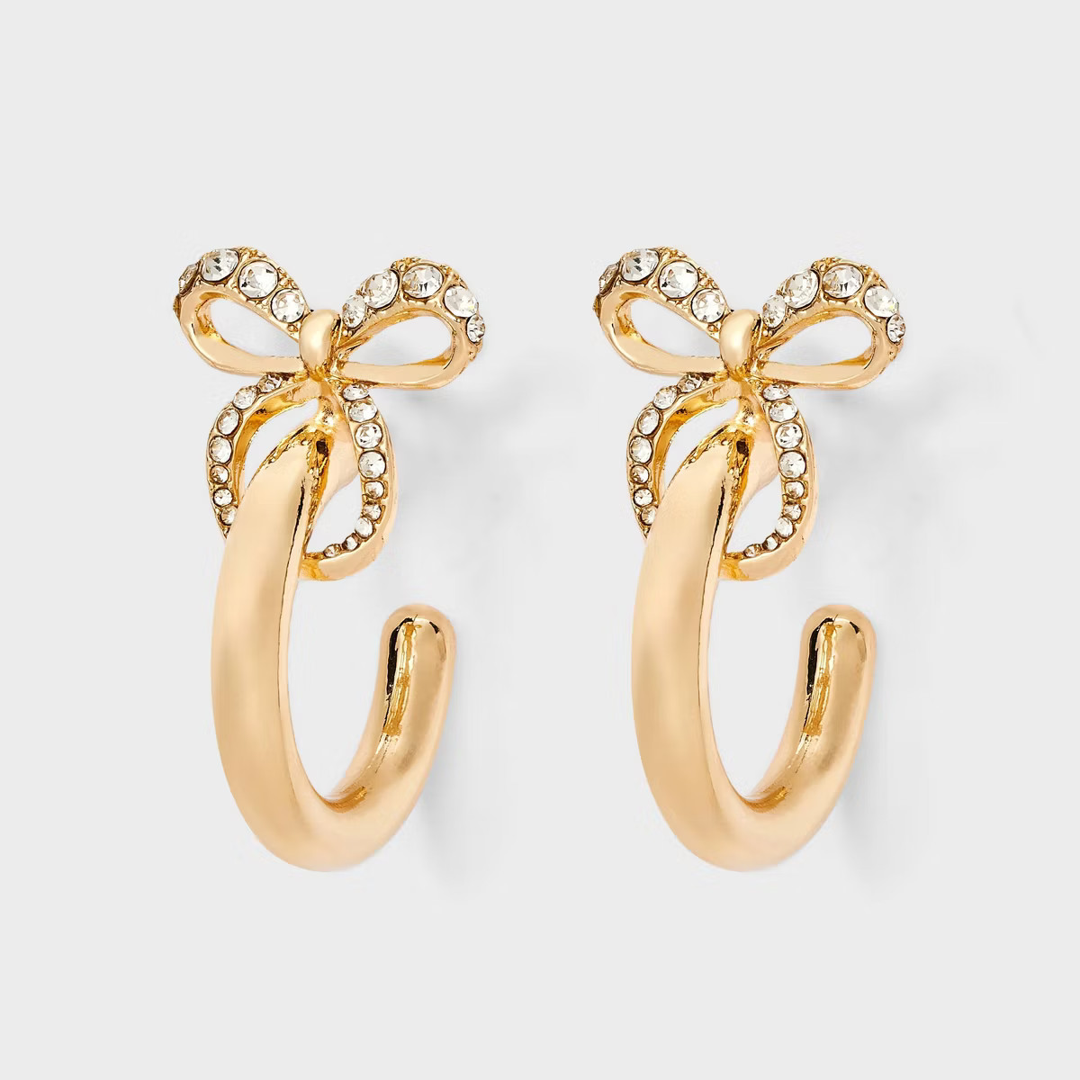 SUGARFIX by BaubleBar Bow It Goes Hoop Earrings - Gold | Target