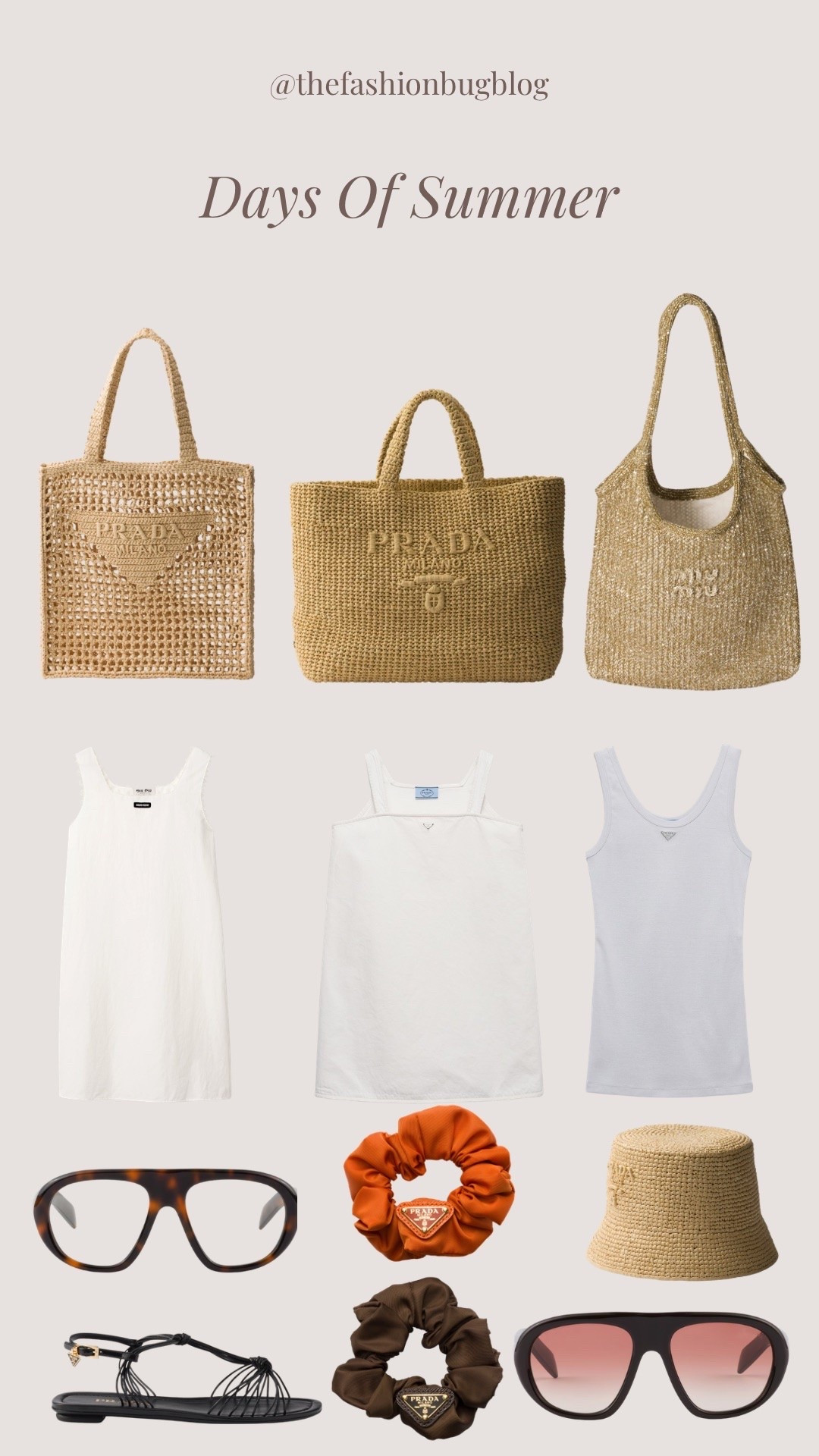 Prada Miu Miu edit summer raffia bag