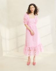 Addison Pink Puff-Sleeve Dress | Loeffler Randall