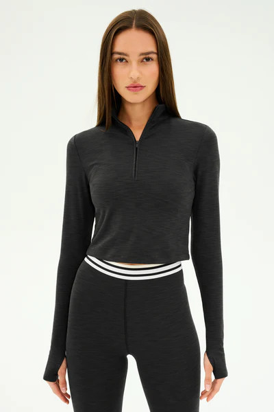 Stevie Active Rib Half Zip - Heather Graphite | SPLITS59 | Splits59.com
