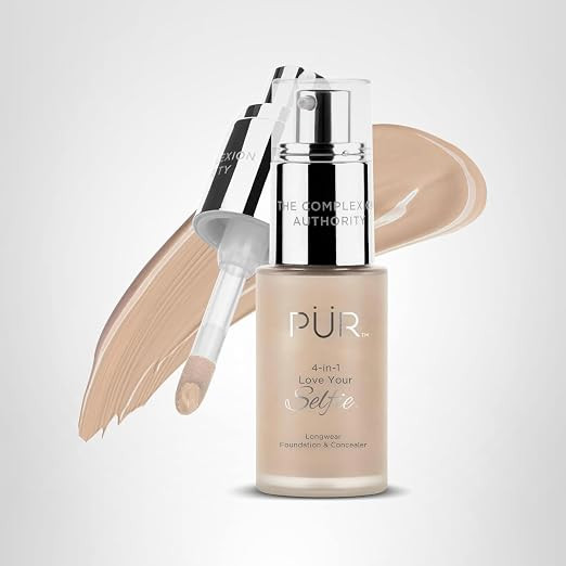 PÜR MINERALS 4-in-1 Love Your Selfie Longwear Foundation and Concealer - Unique, Dual-Applicator... | Amazon (US)