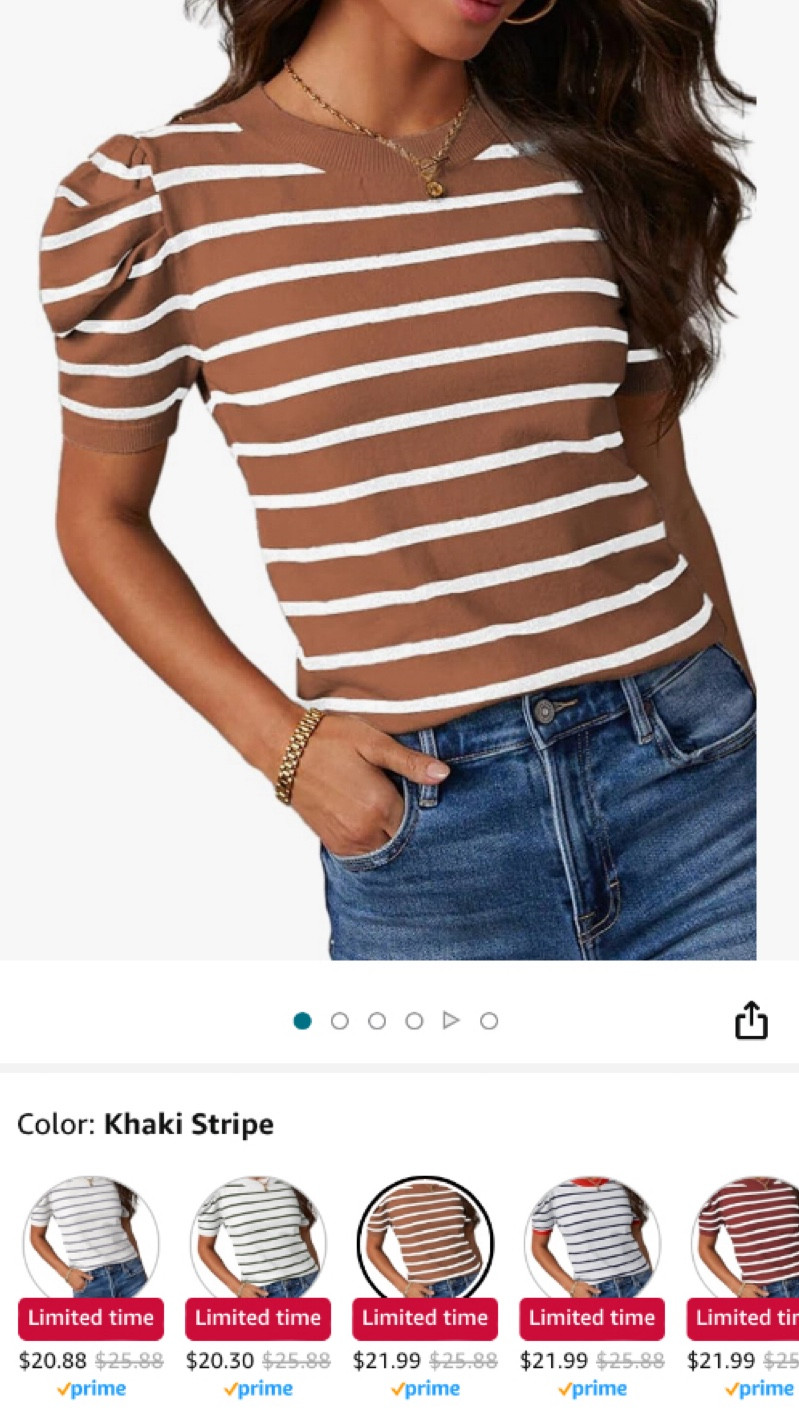 Amazon prime deal of the day! Short sleeve striped sweater top for women. Fall tops on Amazon! 

#LTKSaleAlert