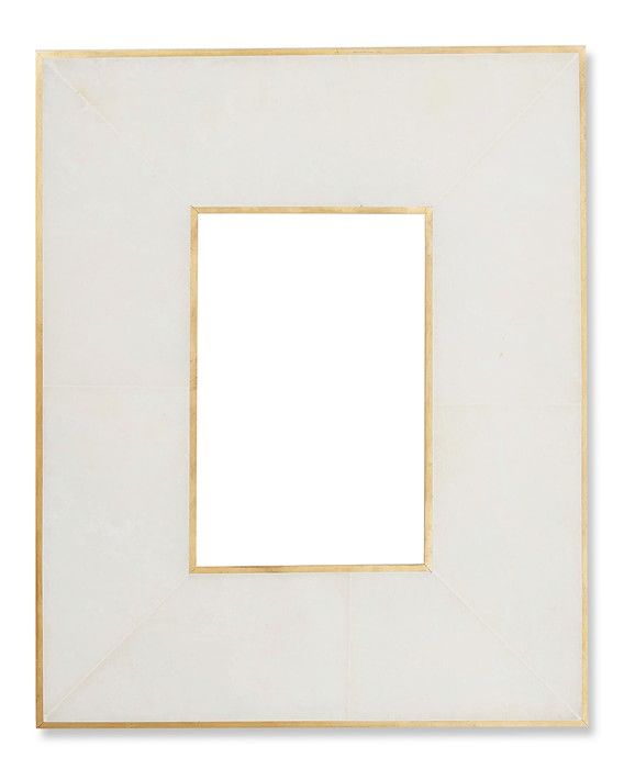 Brass Bordered Stone Picture Frame, White | Williams-Sonoma