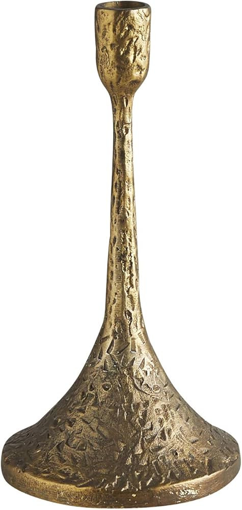47th & Main Textured Metal Candlestick Candle Holder, 10" Tall, Brass | Amazon (US)