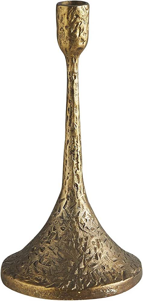 47th & Main Textured Metal Candlestick Candle Holder, 10" Tall, Brass | Amazon (US)