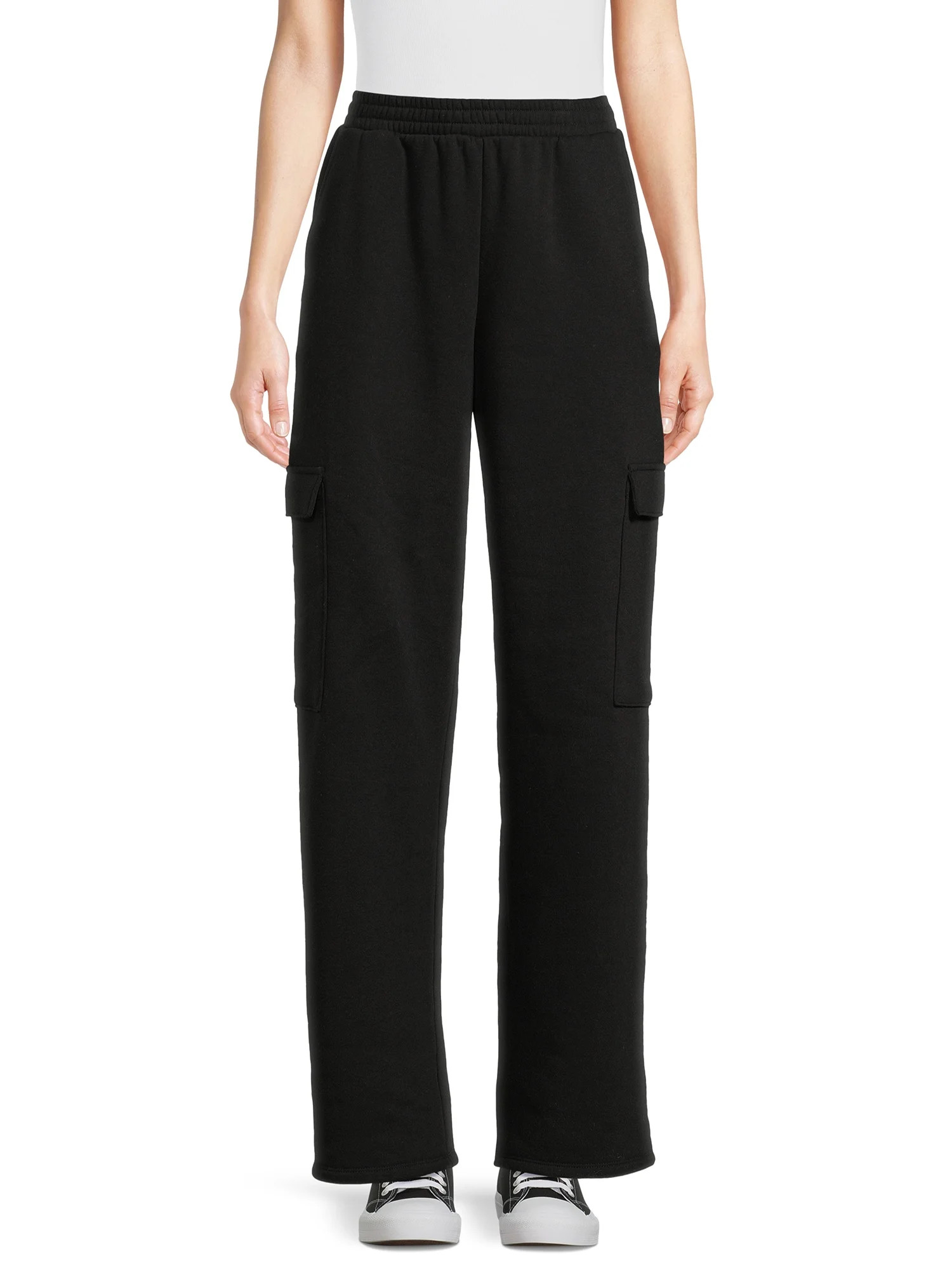 No Boundaries Cargo Wide Fleece Sweatpants, Sizes XS-XXXL | Walmart (US)