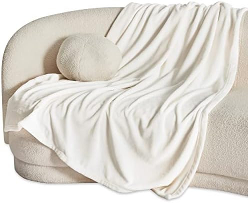 Bedsure Fleece Blanket Throw Blanket - Cream Lightweight Blanket for Sofa, Couch, Bed, Camping, T... | Amazon (US)