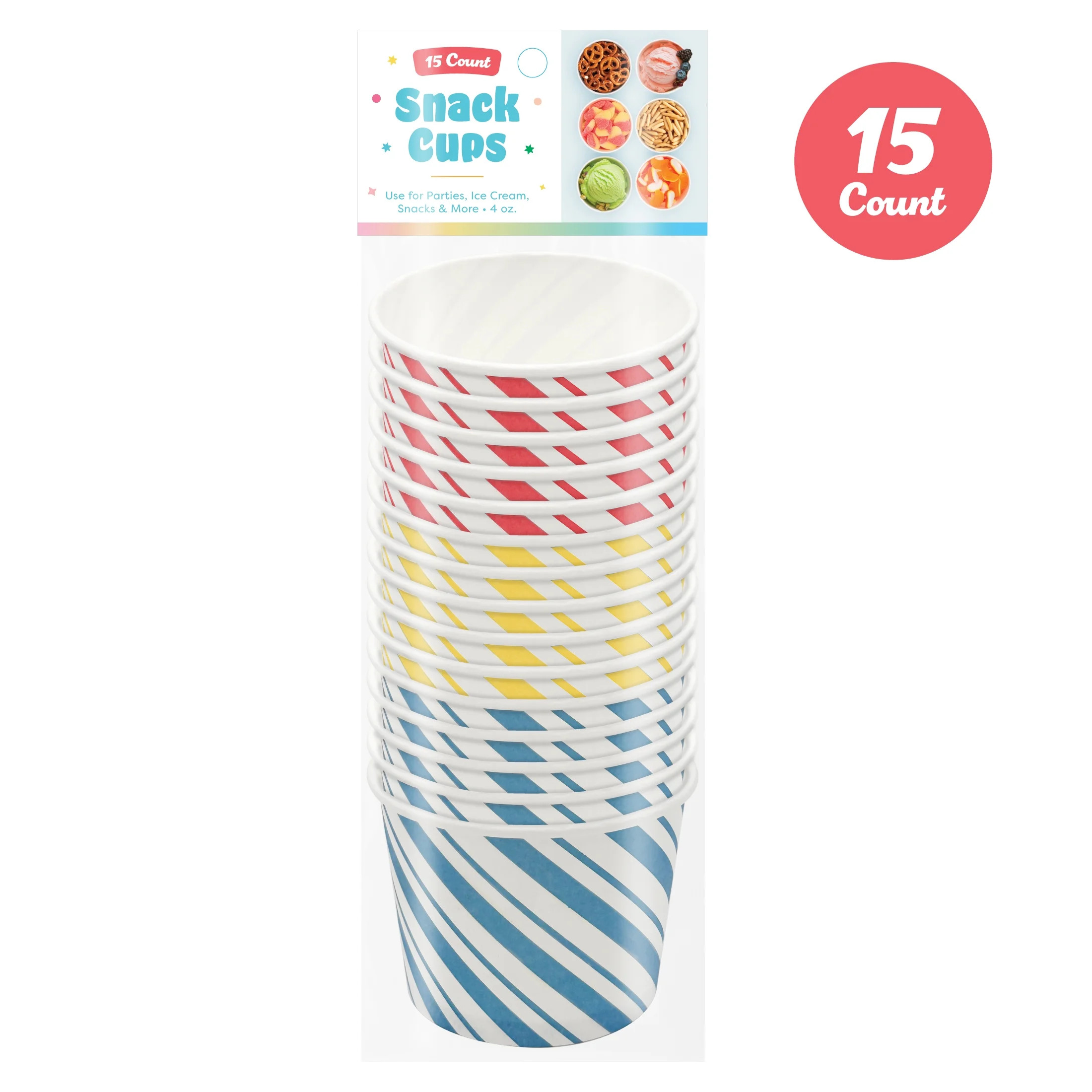 Best Brands Disposable Paper Snack Cups, 4 oz, 15 Count | Walmart (US)