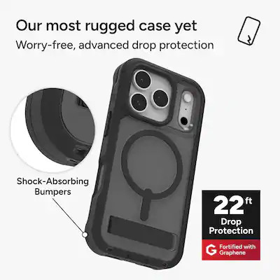 ZAGG - Rainier Snap with Kickstand for Apple iPhone 17 Pro - Smoke Black | Best Buy U.S.
