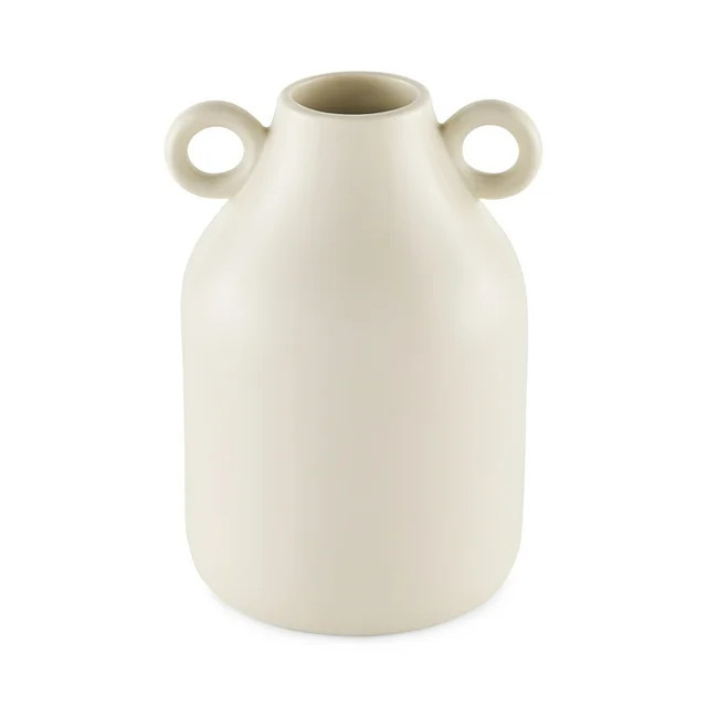 Mainstays by Becky G. & Alejandra 8" Ivory Ceramic Vase with Handles | Walmart (US)