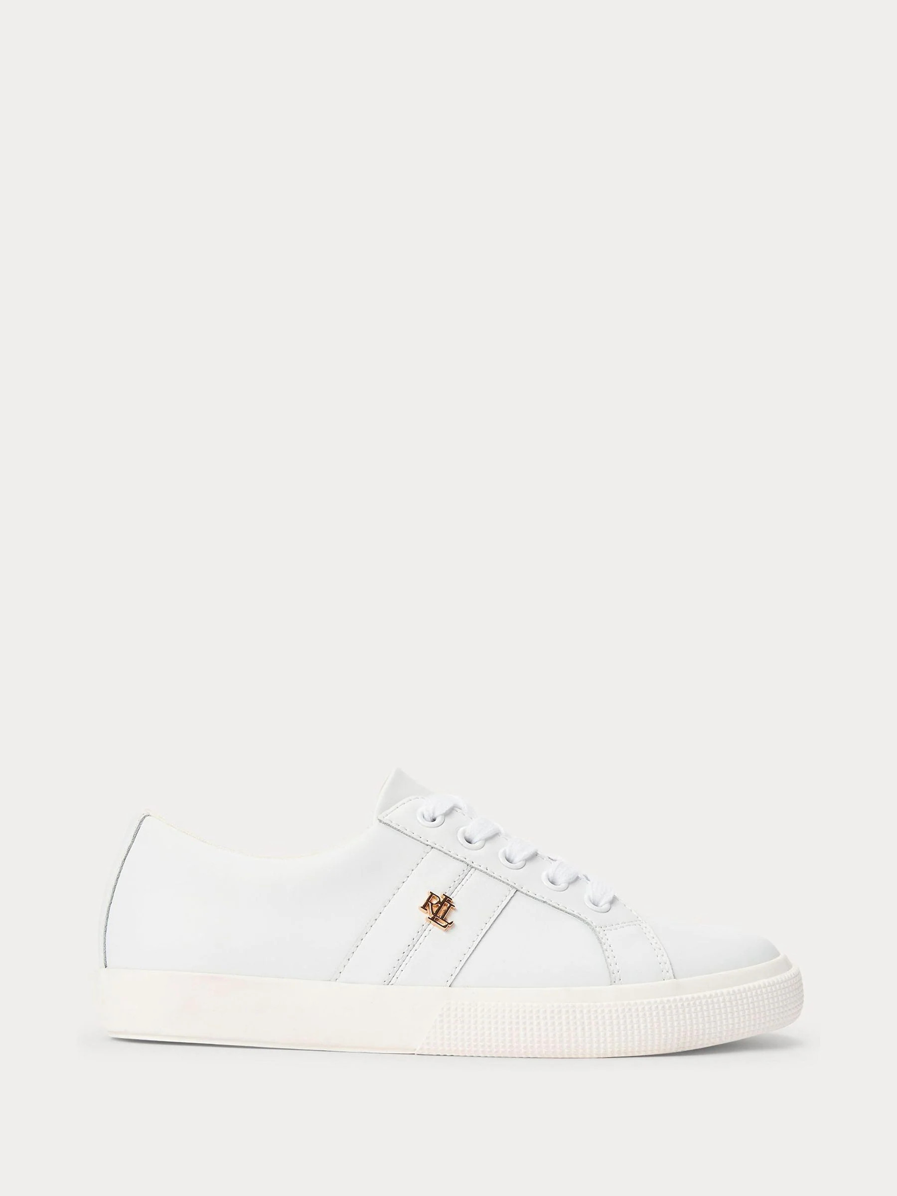 Lauren Ralph Lauren Lauren Ralph Lauren White Janson II Action Leather Sneakers | Next US