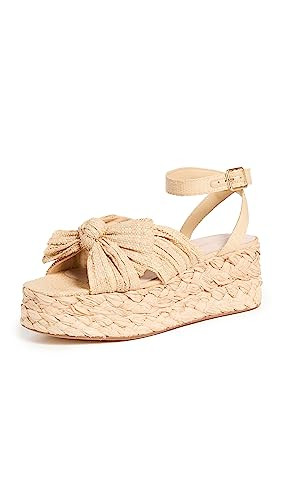 Loeffler Randall Women's Gaby Pleated Bow Bow Braided Espadrilles, Natural, 9.5 Medium US | Amazon (US)