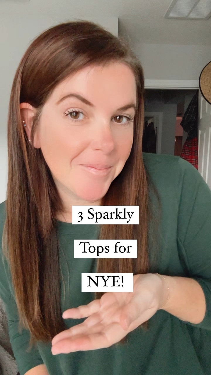 3 Sparkly tops that are perfect to dress up or down for NYE (or any other time you want to sparkle)! The tops are at 3 different price points, all run TTS and some of them come in different color options! 

#LTKstyletip #LTKsalealert #LTKmidsize