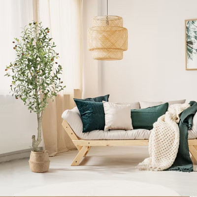 Olive Trees Artificial Indoor, 5FT Tall Olive Tree Plants, Faux Olive Tree with Realistic Trunk, Leaves, Fruits for Home Office Decor-2PCS | Target