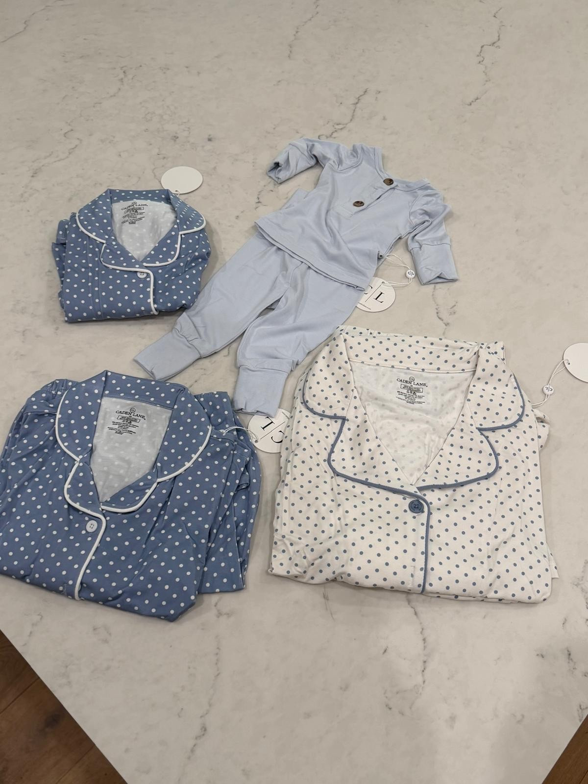 Matching blue pjs for baby boy 🩵