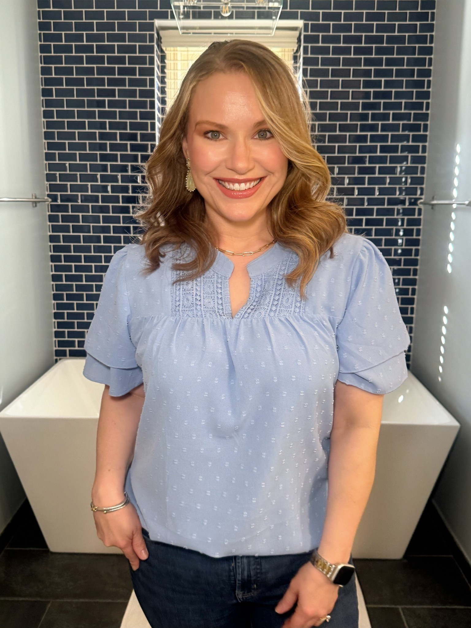 Love a spring Amazon top for $25! 

#LTKootd #LTKMidsize #LTKgrwm