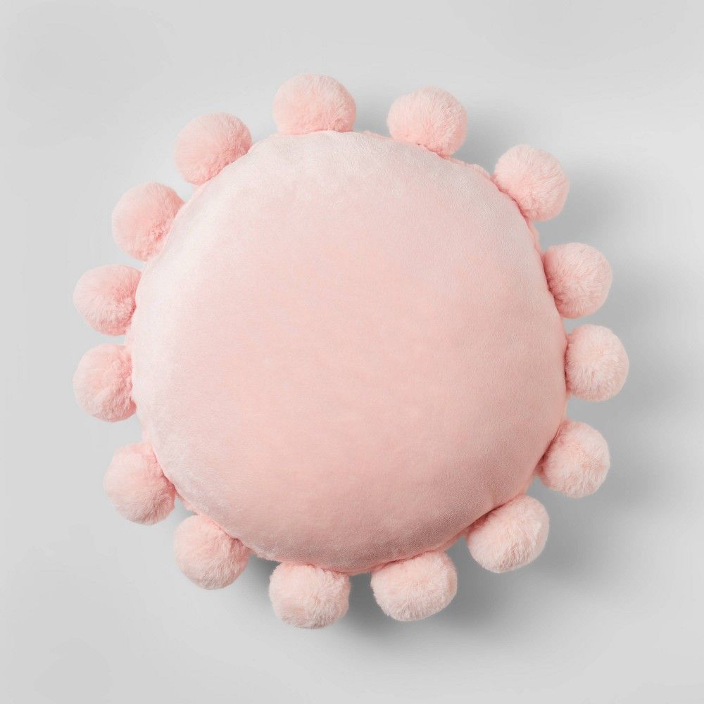 Round Plush Pillow with Pom-Poms - Pillowfort™ | Target